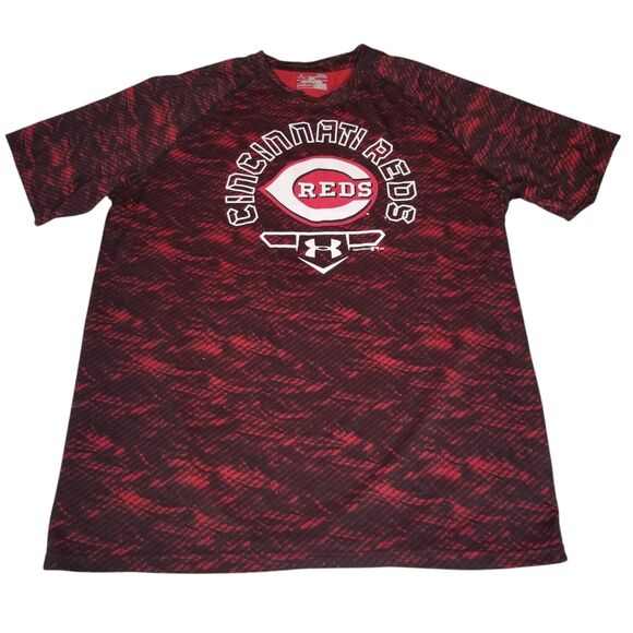 Under Armour Heat Gear Cincinnati Reds Athletic T Shirt Loose Fit Large MLB - Picture 1 of 7